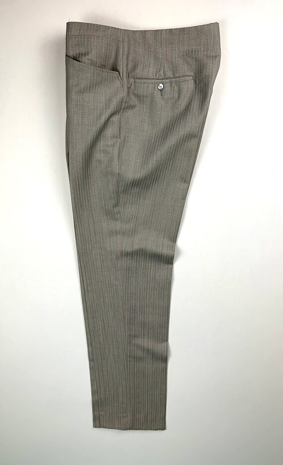 Vintage Early 60s Men’s Striped Peg Leg Pants - image 2