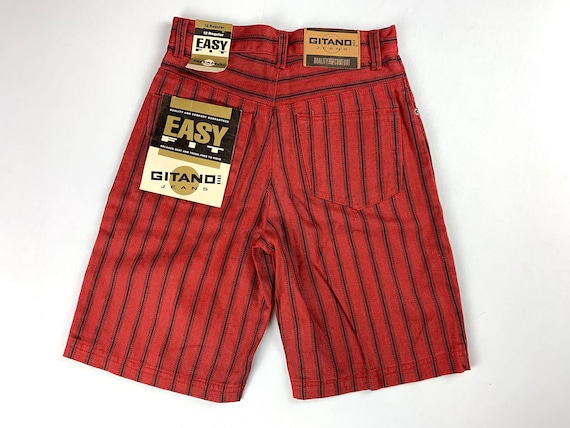 Vintage Gitano Girl’s Red Striped Shorts Size 12R… - image 1