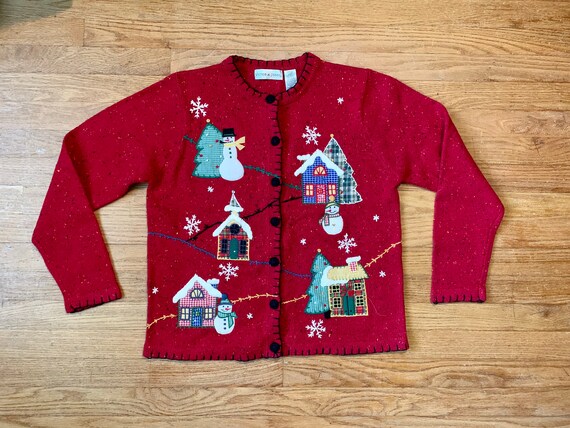 Vintage Ugly Christmas Sweater Fun and Festive Snowman