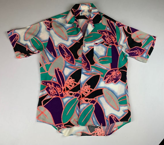 Vintage 90s Abstract Islander Print Rayon Shirt Size Medium - Etsy