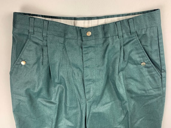 Vintage 90’s Levi’s Teal Polished Cotton  Pants 3… - image 5