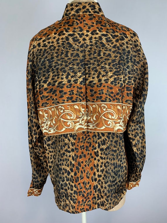 Vintage 80’s Leopard Print Blouse Size Large - image 5