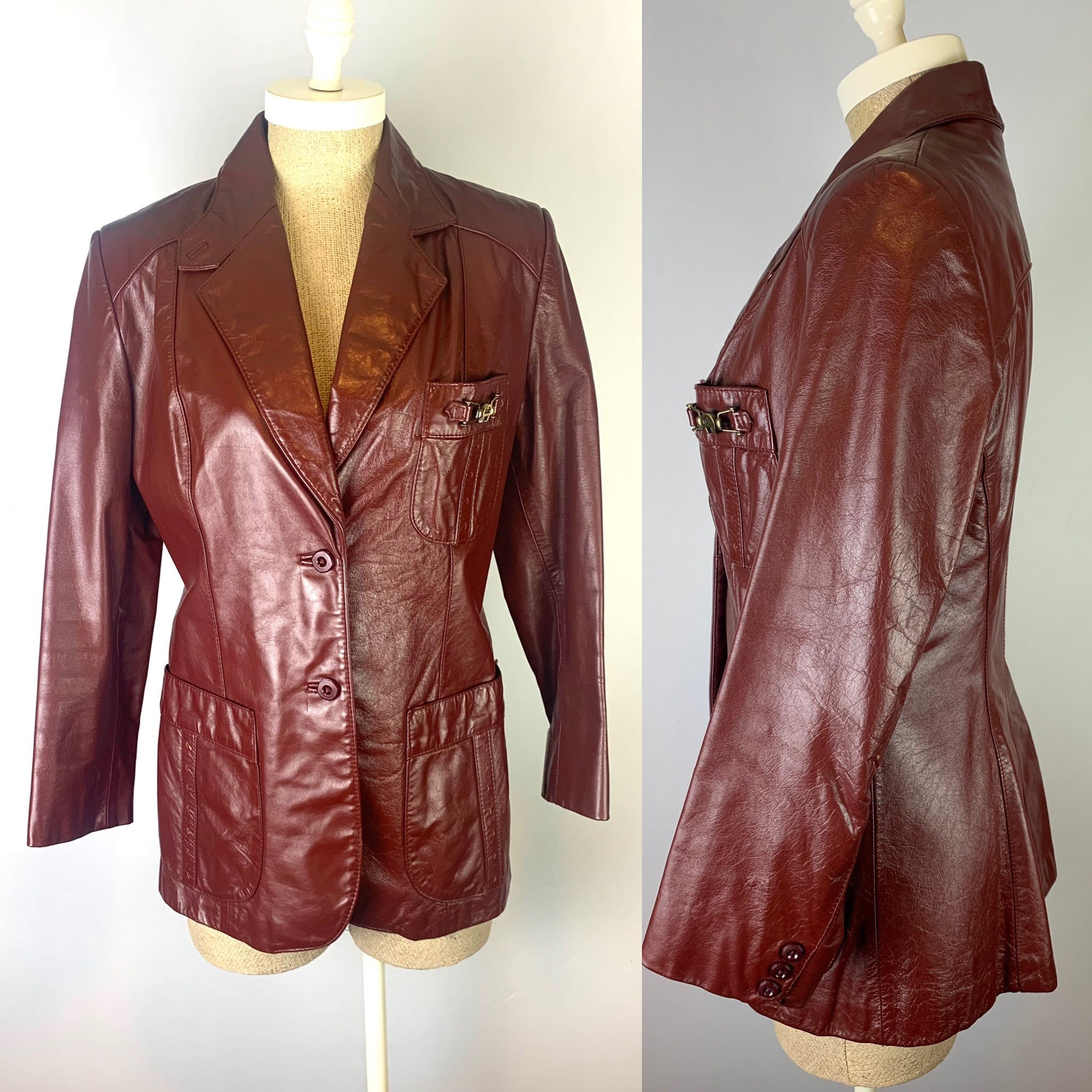 Oxblood Leather Jacket - Etsy