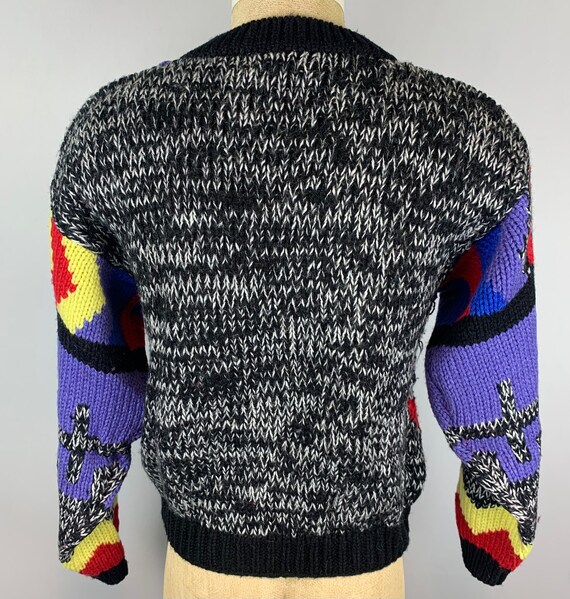 Vintage 80’s Men’s Multi Colored Hand Knit sweate… - image 5