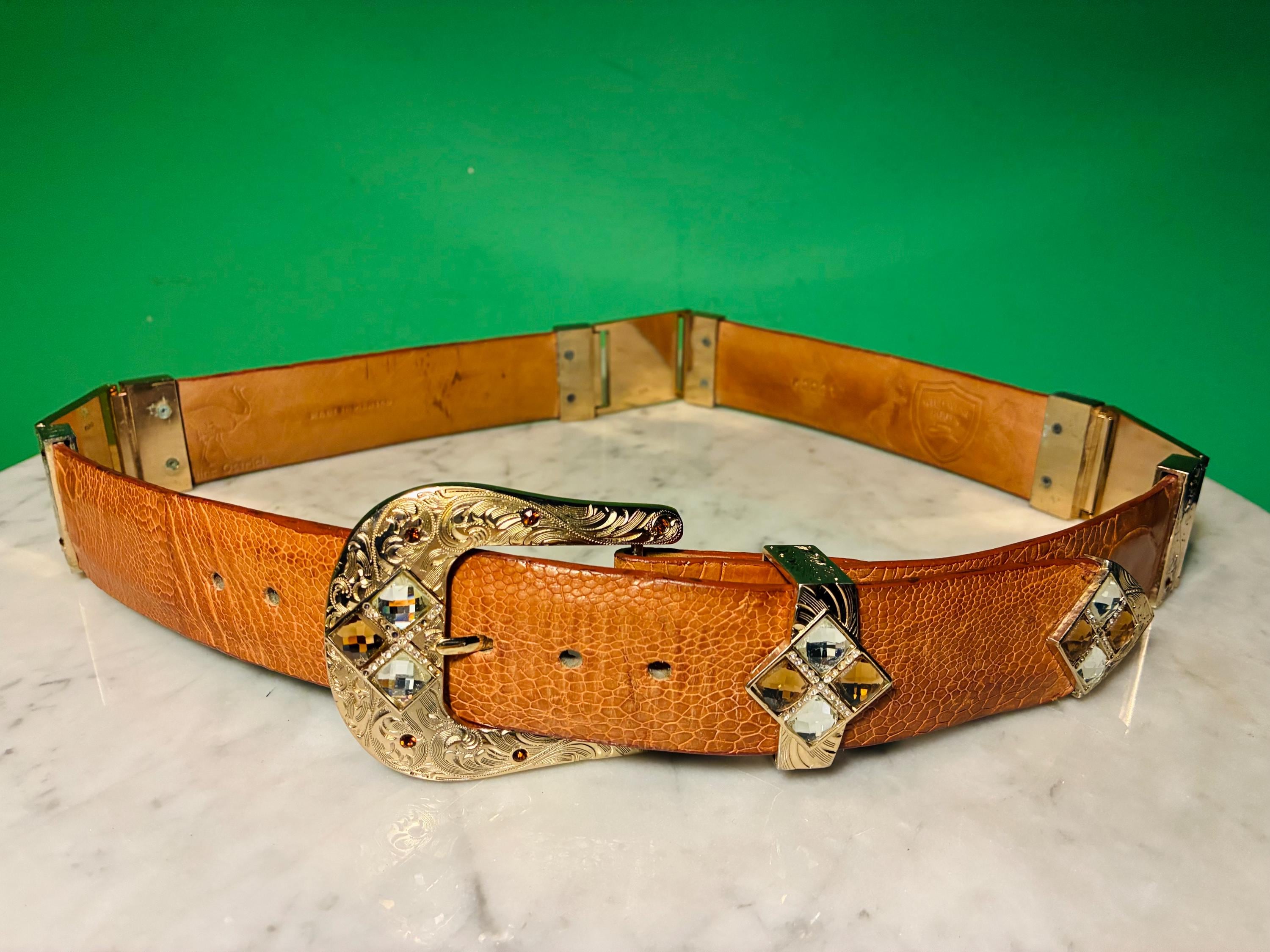 Vintage Ostrich Belt - Etsy