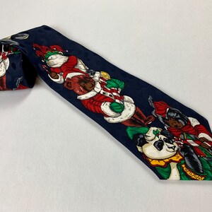 Vintage Brocade Silk Novelty Bears Christmas Holiday Tie