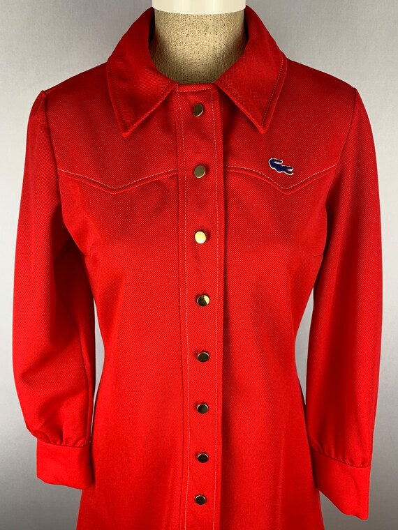 Vintage 70s Chemise Lacoste Red Dress Tennis Dress - image 8
