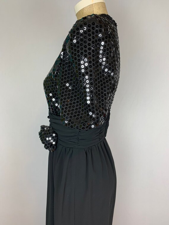 Black Evening Cocktail Party Sequined Jumpsuit | … - image 6