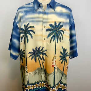 Vintage 90s Men’s Hawaiian Shirt Size Large Rayon