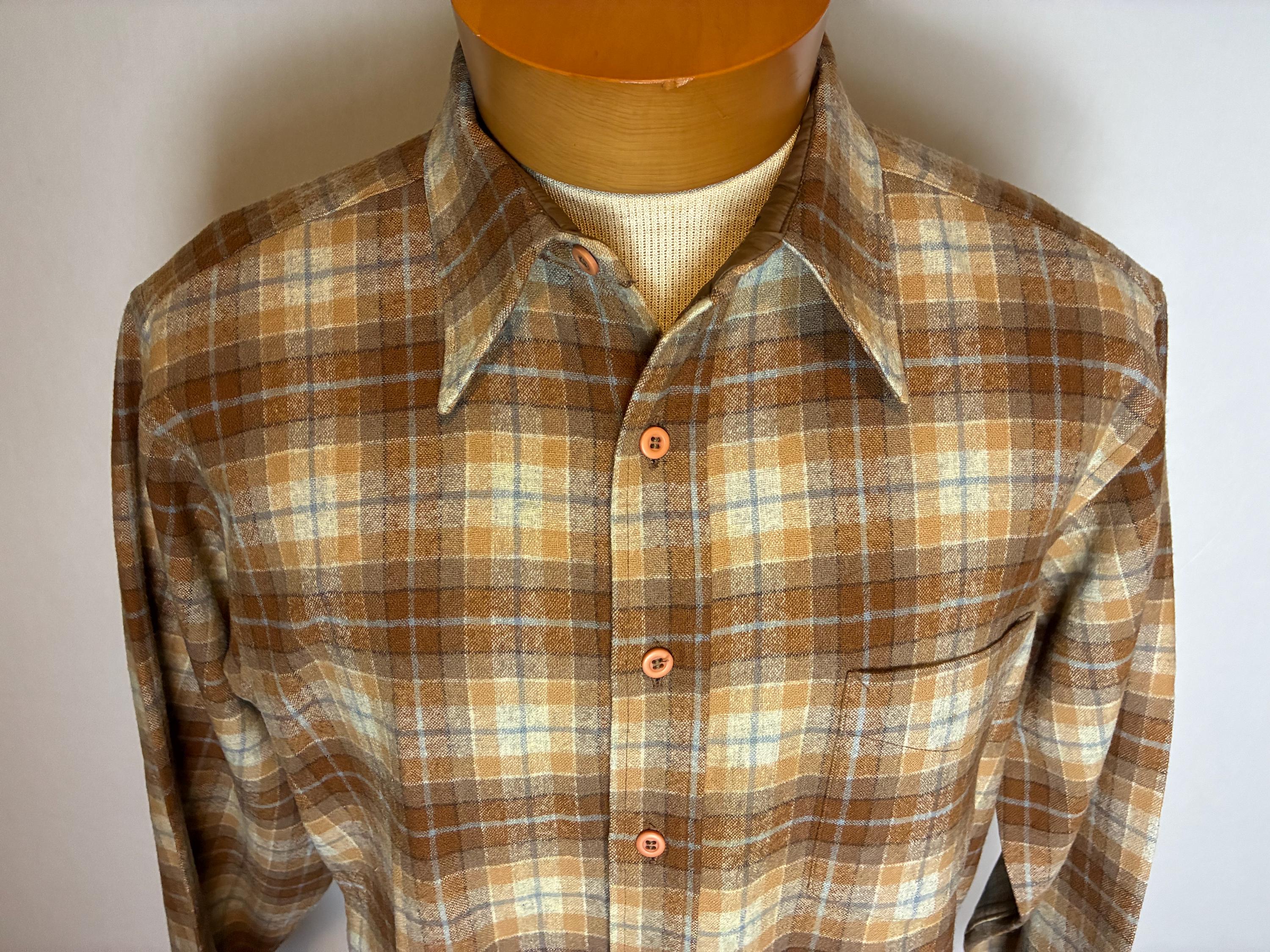 トップス 70s PENDLETON wool shirt 60s 70s PENDLETON Board Shirt, Vintage Wool Plaid Shirt, Red