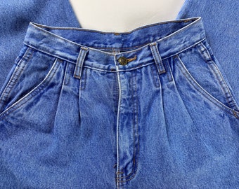 Vintage Bill Blass Pleated Mom Jeans: High Waist Stonewashed Denim (27x28)