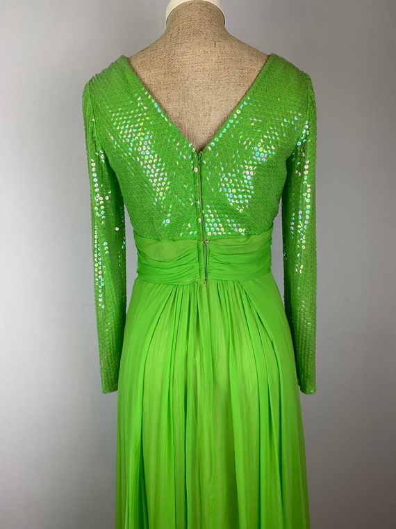 lime formal dress Valley Of Angels Lime Chiffon Pleated High Slit Maxi Dress XXS / US 0