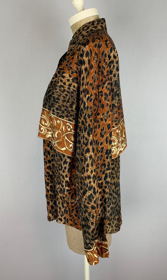 Vintage 80’s Leopard Print Blouse Size Large - image 4