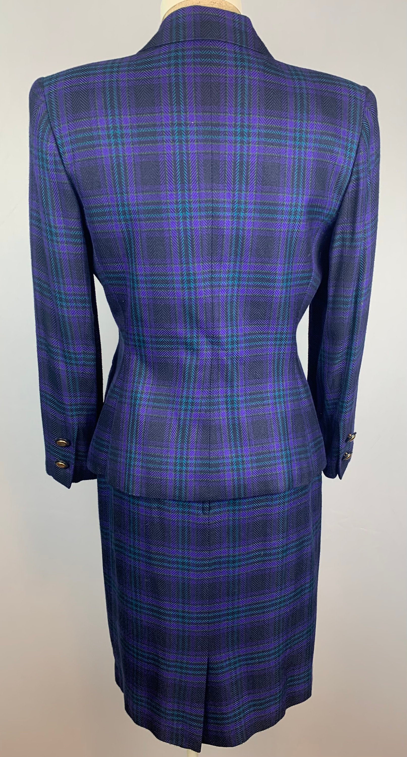 Purple plaid skirt jackets discount
