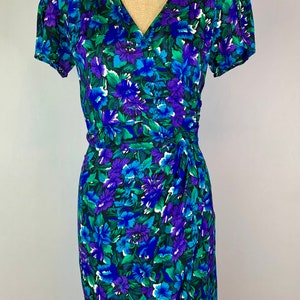 Vintage 90s Floral Rayon Dress Size Small