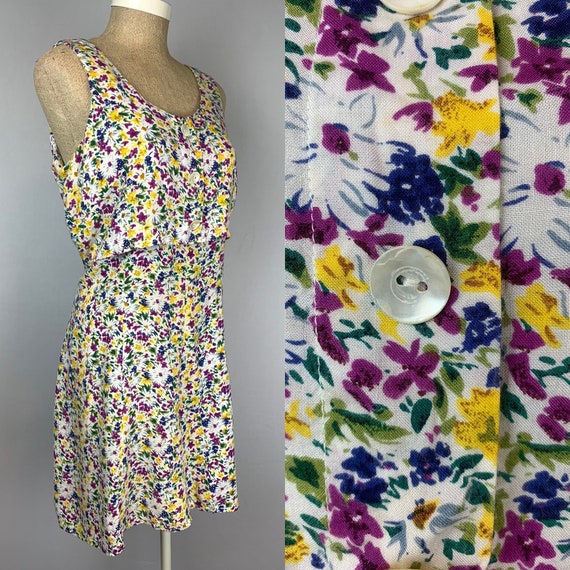 Floral Skort Romper Basic Editions | Vintage 80s … - image 2