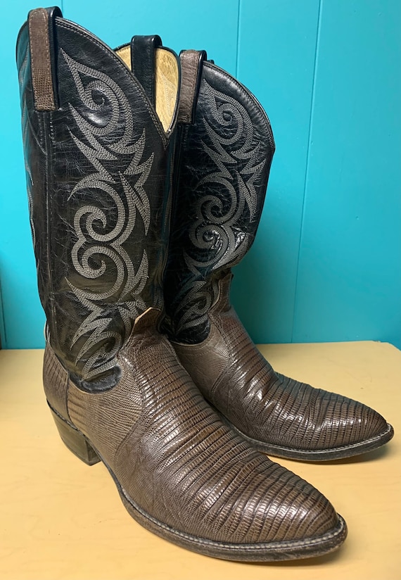 Vintage Men’s Dan Post Snakeskin Cowboy Boots 9-1/