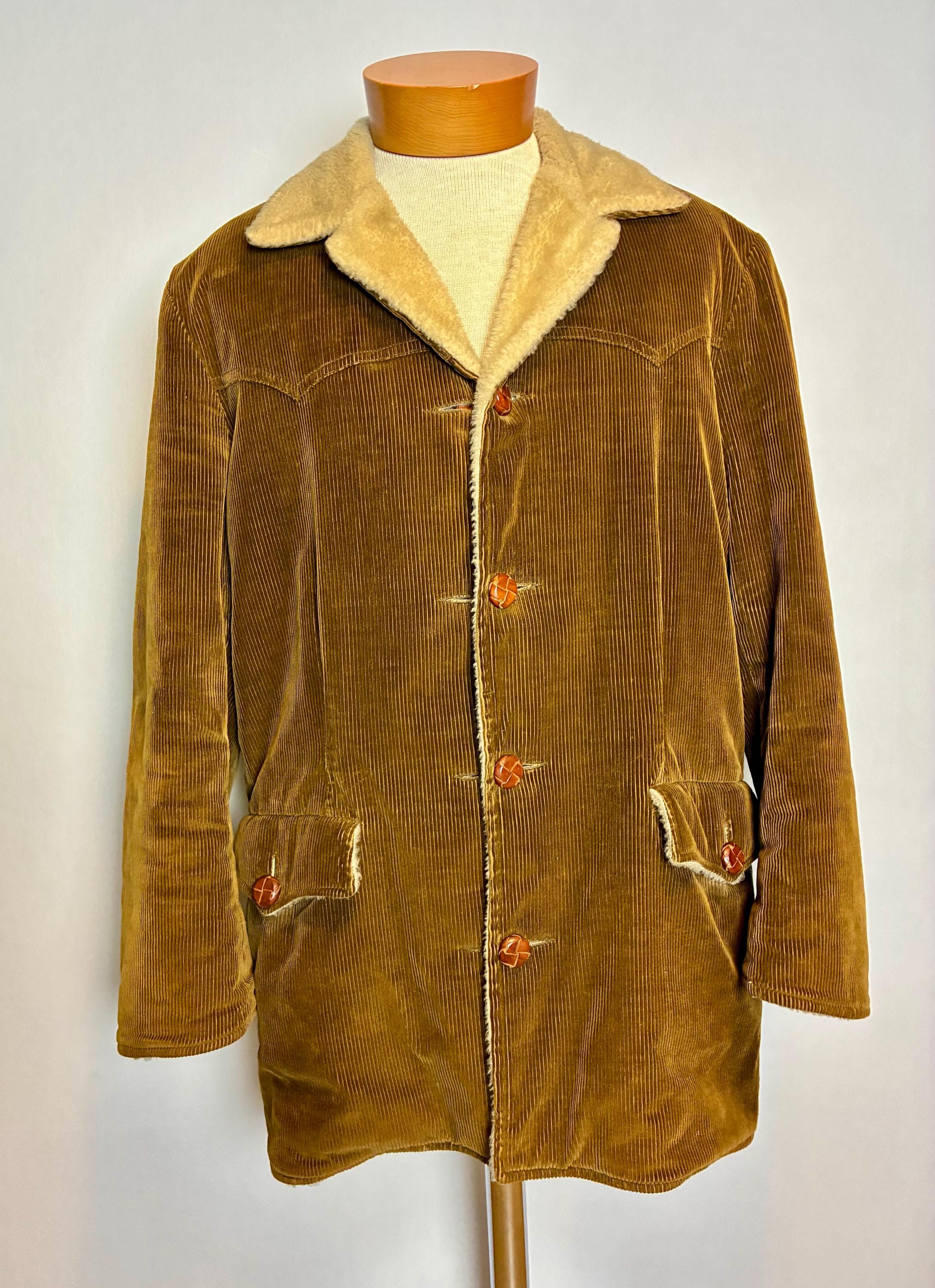 Vintage 70s Corduroy Coat With Fur - Etsy