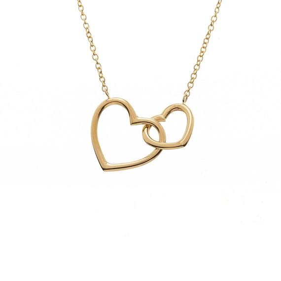 Gold interlocking 2024 heart necklace