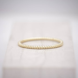 1.5mm Solid Yellow Gold Twisted Rope Stackable Wedding Band 14k, 18k image 1