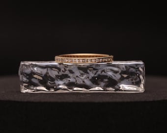 14k Yellow Gold Channel Set Band with Single Cut Diamonds