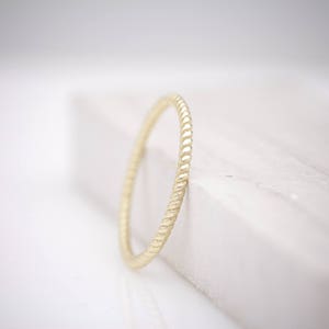 1.5mm Solid Yellow Gold Twisted Rope Stackable Wedding Band 14k, 18k image 2