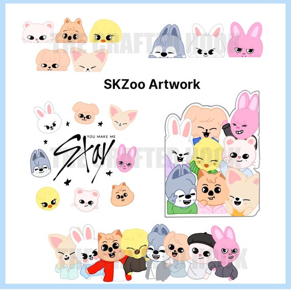 Stray Kids SKZOO Cross Stitch & Art Bundle – 6 Cute K-pop Patterns