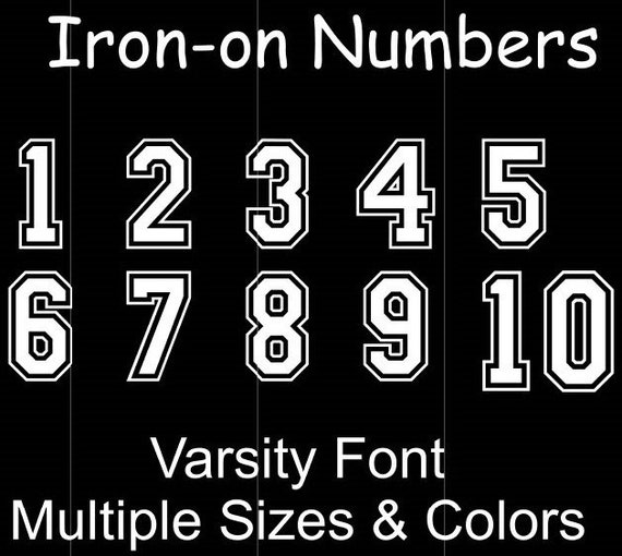 Iron on Numbers Heat Transfer Vinyl Numbers Football Etsy