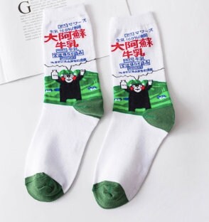 Image of Kumamon Women's Socks - Cute Japanese Harajuku Socks Featuring Kumamon, Mascot Uk Size -, Euro -, Colourful Designs
