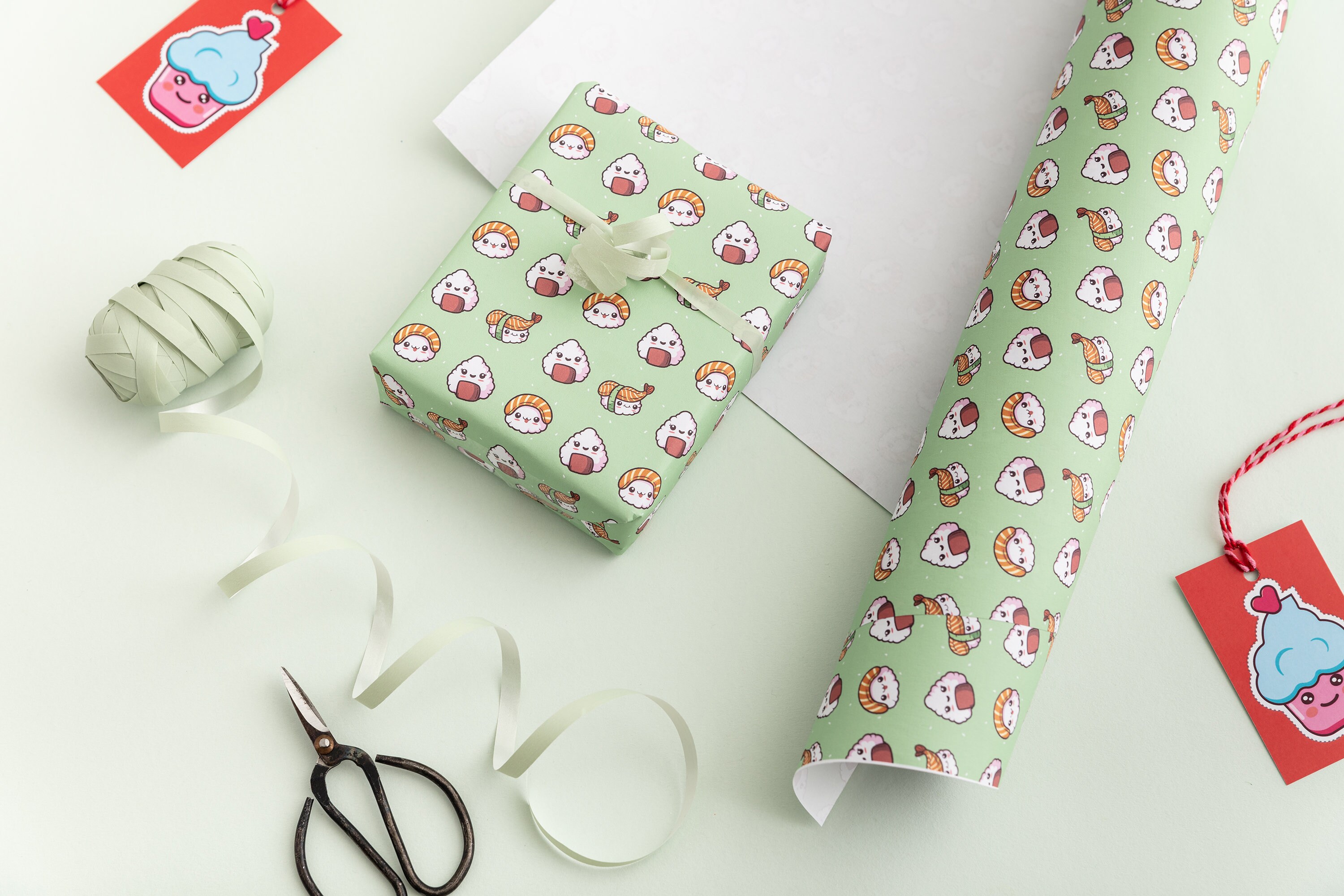 Kawaii Wrapping Paper / Gift Wrap / Sushi Wrapping Paper / Etsy UK
