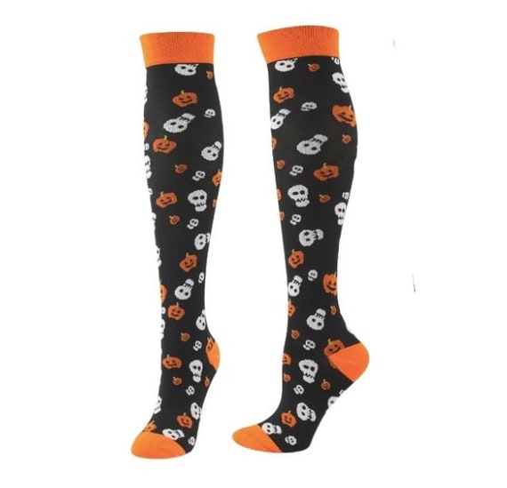 Halloween Soccer Socks 2022 Halloween Socks Skulls Pumpkin Design Compression Socks Etsy