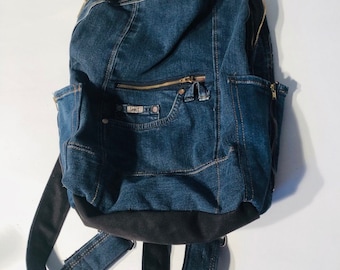 Jean backpack, Recycled backpack, backpack for women, gifts for her, back to school, personalized bag, unique bag