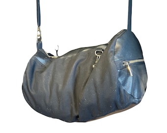 Leather polochon , leather travel bag , sports bag , women's leather bag , weekend bag, gift for her , leather tote bag , unique bag