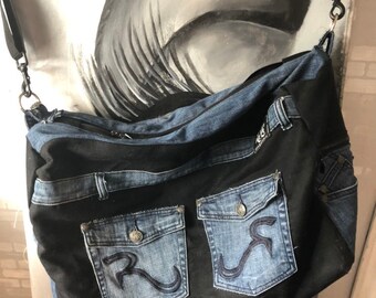 Large denim bag