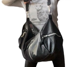 Leather polochon , leather travel bag , sports bag , unisex leather bag , weekend bag, gift for her , leather tote bag , single bag