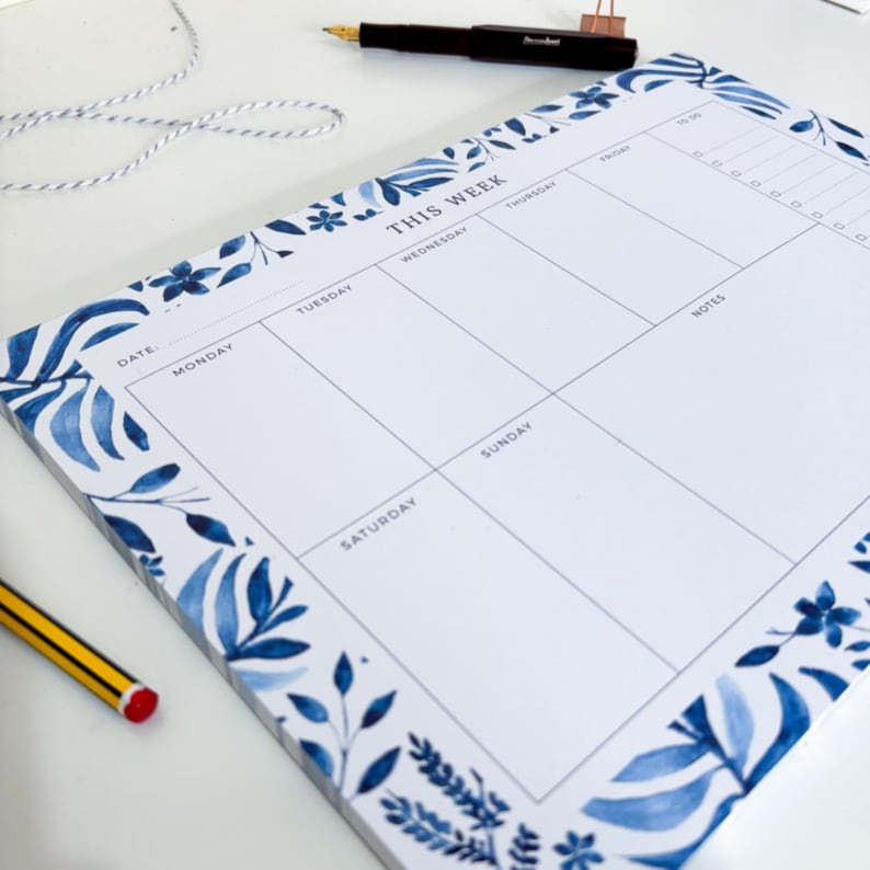 A4 Weekly Planner Pad | Weekly Notepad | Desk Planner | Daily Planner ...