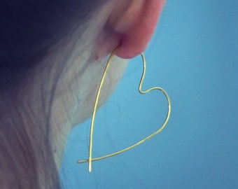 Hammered heart earrings in 14k gold filled
