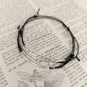 Bracelets code morse cordon argent 925