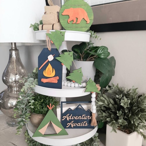 Tiered Tray Camping Unfinished Laser Cut Bundle - Etsy