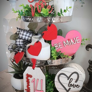 Unfinished Valentine's Day DIY Tiered Tray Decor Kit Tier - Etsy
