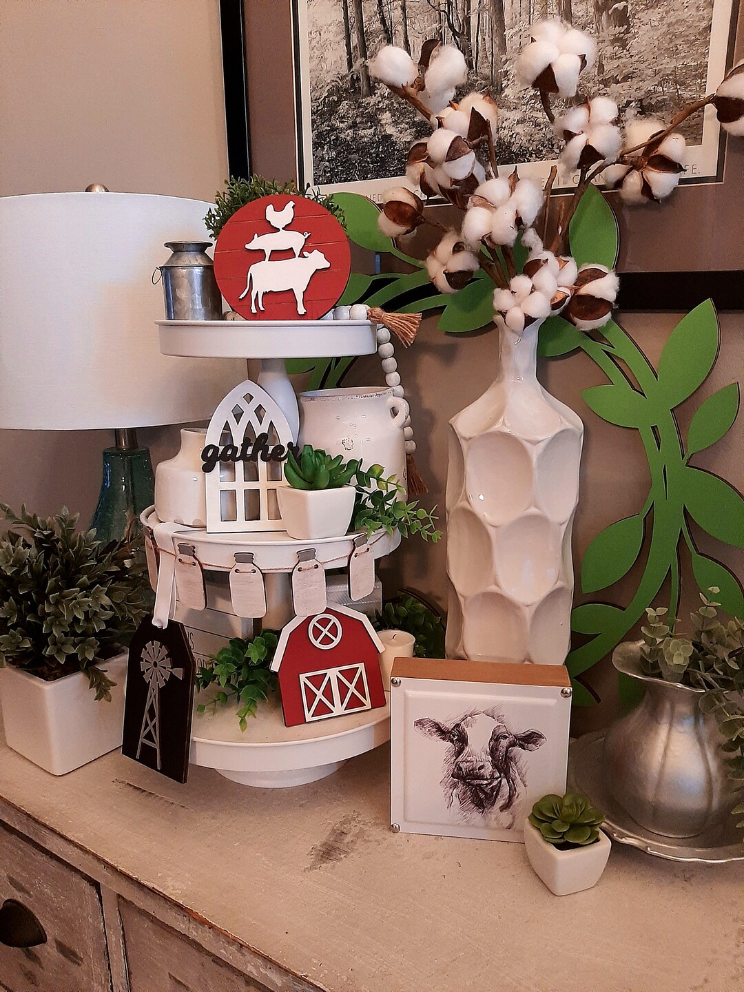 Unfinished Farmhouse DIY Tiered Tray Decor Kit Tier Tray Etsy