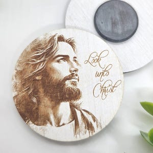 Set of 5 or 10, Look Unto Christ magnet, Bulk, Wood, 2025, LDS Youth Theme, Christ, Christian, D&C 6:36, doubt not, fear not
