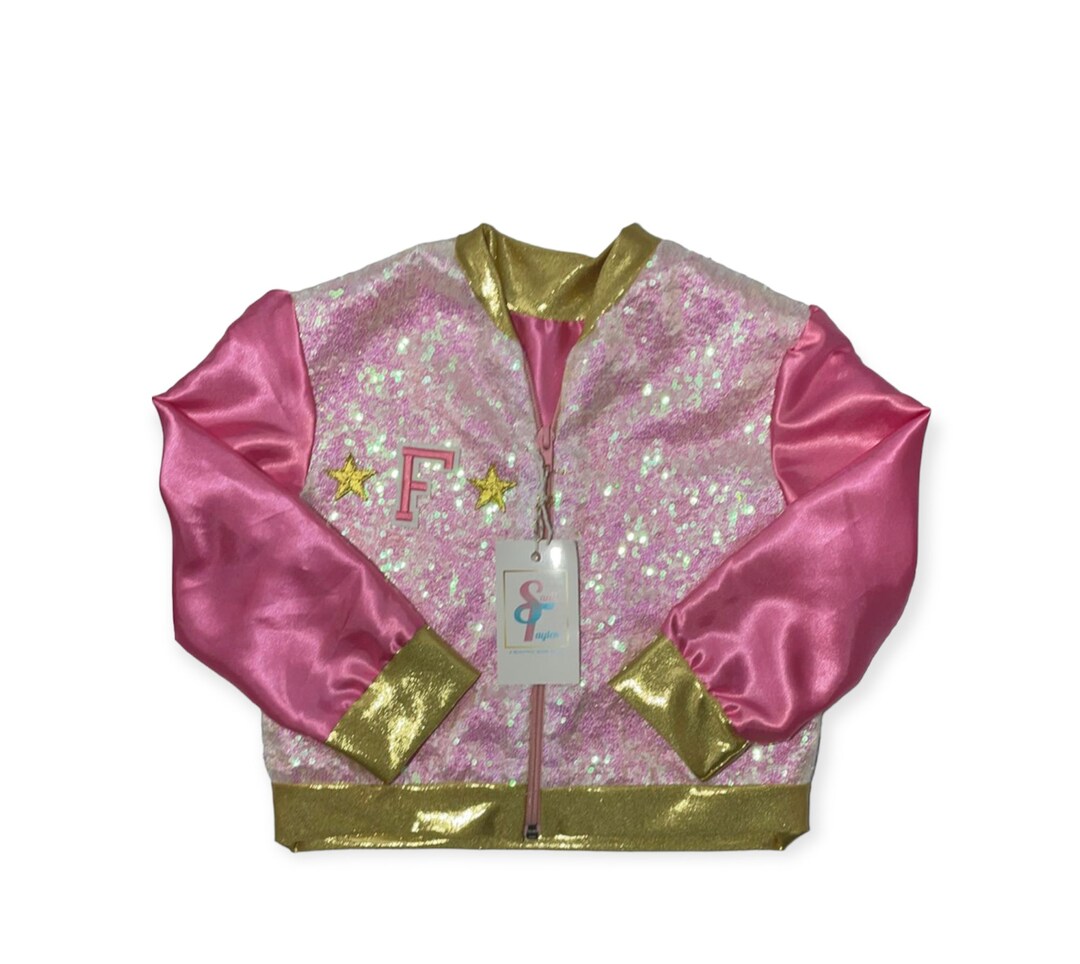 White Iridescent Sequin Varsity Jacket Birthday Outfit Sequin Jacket Birthday Jacket Kids Jacket
