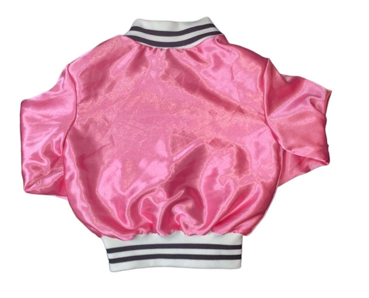 Pink Satin Bomber Jacket - Varsity Jacket - Cheer Jacket Pink Satin Bomber Jacket - Varsity Jacket - Cheer Jacket