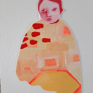 Aquarelle et collage acrylique 4x6.
