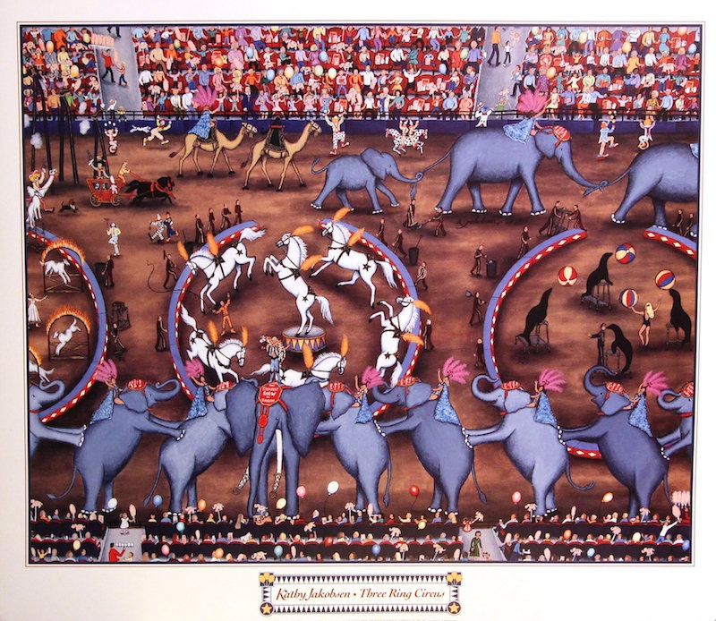 Art Poster three Ring Circus Vintage Artwork Etsy