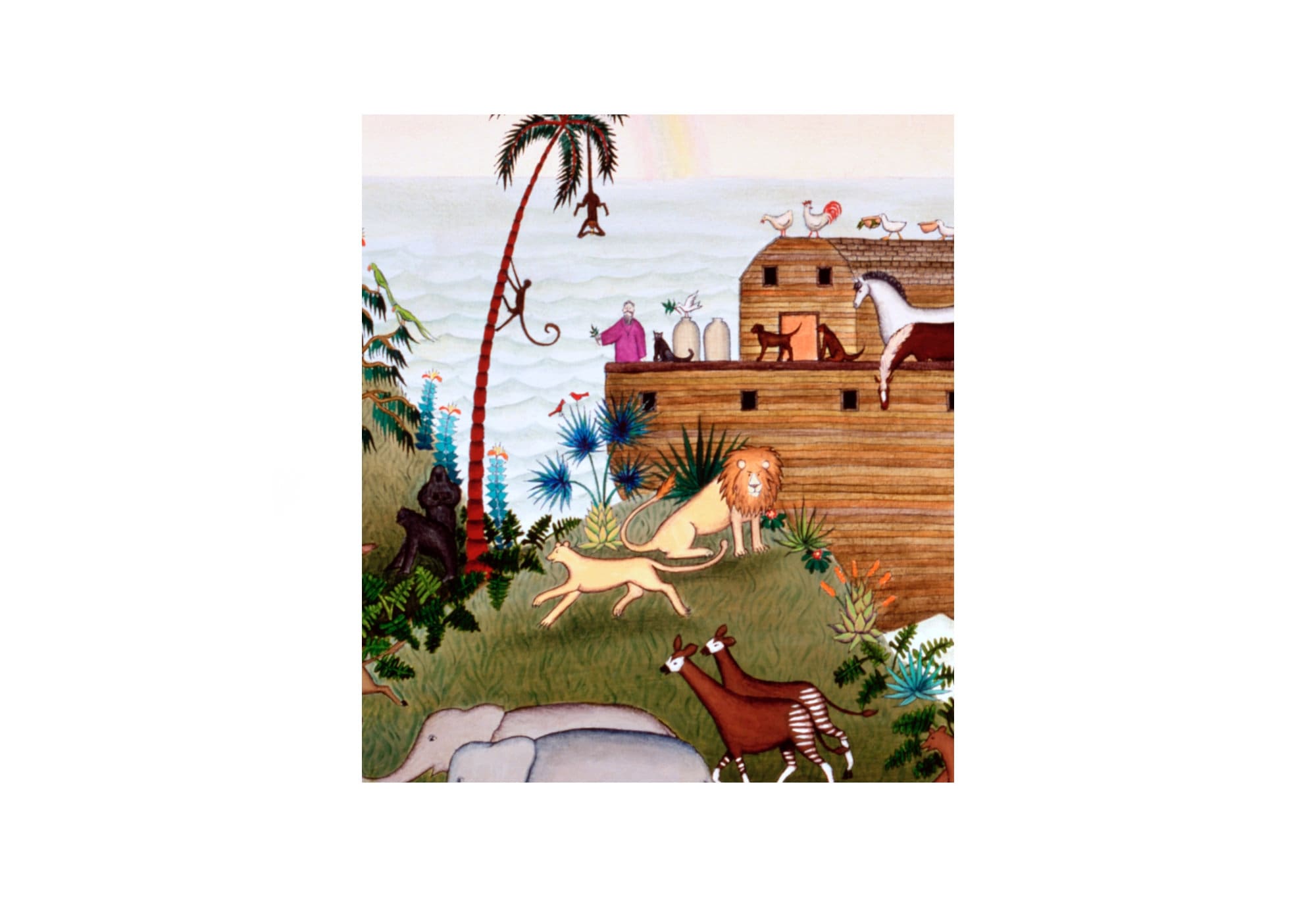 Unloading Noah's Ark. Limited Edition Giclée of Vintage Print by