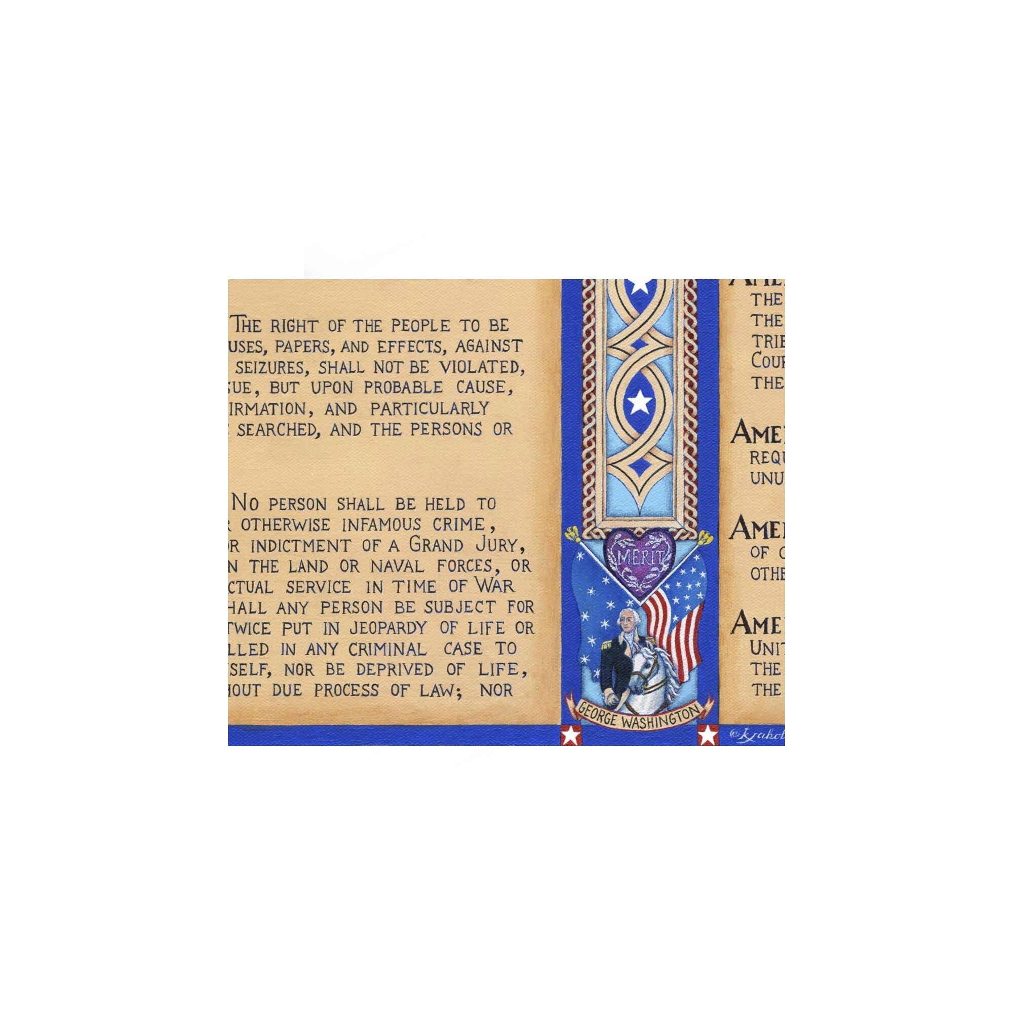 The Bill of Rights Print SIGNED Art Patriotic Artwork Constitution Wall ...