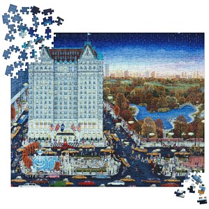 Puzzle Prezent dla psa na spacerze w Central Parku, rodzinna zabawa Puzzle z Nowego Jorku Puzzle z Nowego Jorku, puzzle ze sztuką z Nowego Jorku, miłośnicy psów