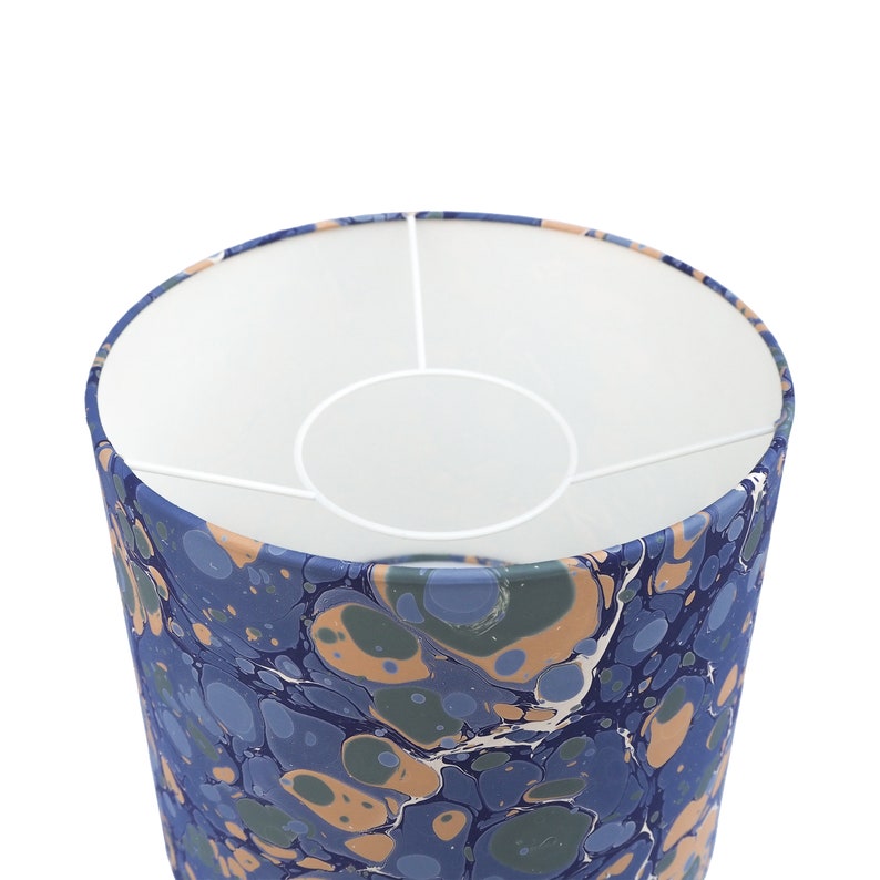 Hand Marbled Lamp Shade 30cm in Marmor Periwinkle image 4